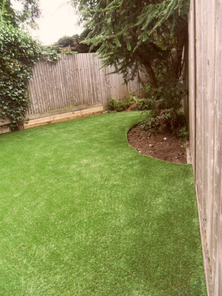 A neat artificial grass lawn