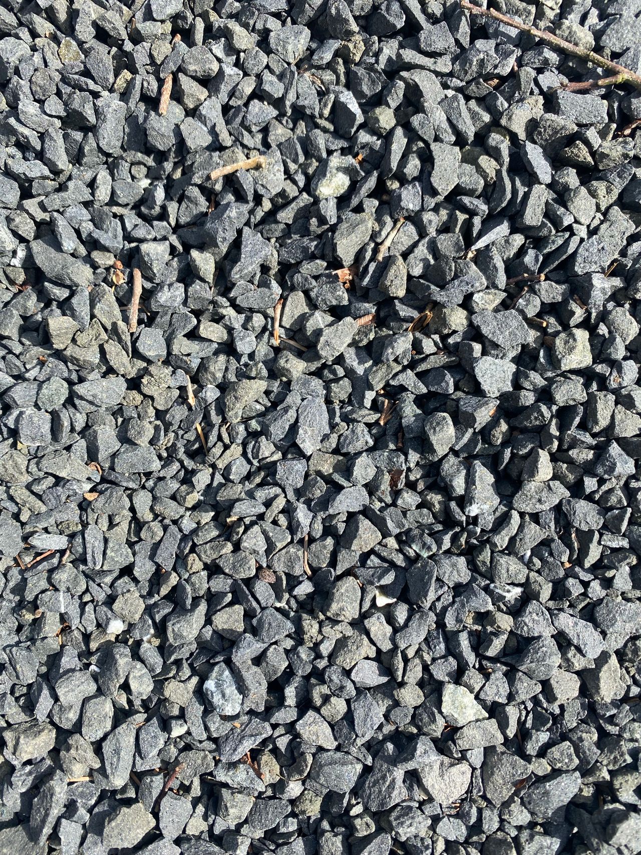 Grey crushed gravel from above